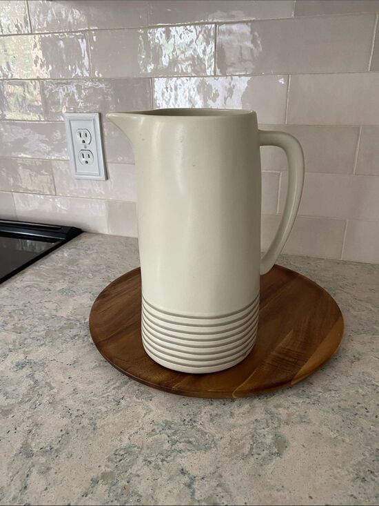 Hearth and Hand Other - Hearth and Hand Striped Ceramic Vase with Subtle Gray Bands